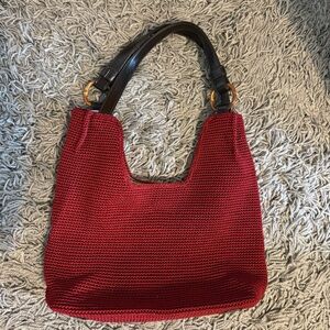 Sak Elegant Red Knit Shoulder Bag